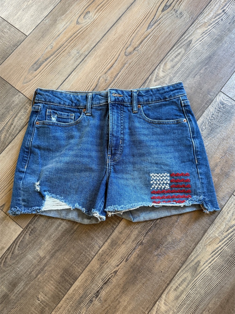 Old Navy High-Rise O.G. Straight Secret-Smooth Pockets Denim Shorts Denim Shorts